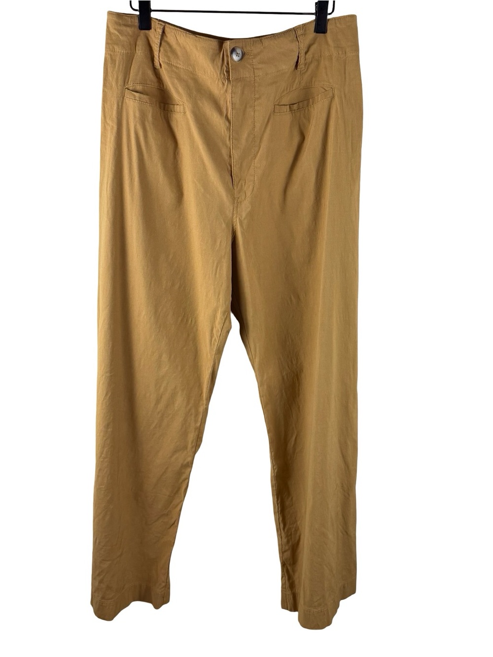 Anthropologie Maeve Colette Tan Linen Blend Wide Leg Cropped Pant Size 32 - Picture 4 of 10